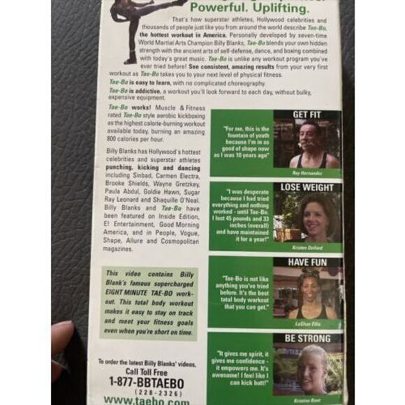 Tae Bo Workout 8 Minute The Ultimate Total Body (VHS, 1998, Basic Video) Green - Picture 4 of 5